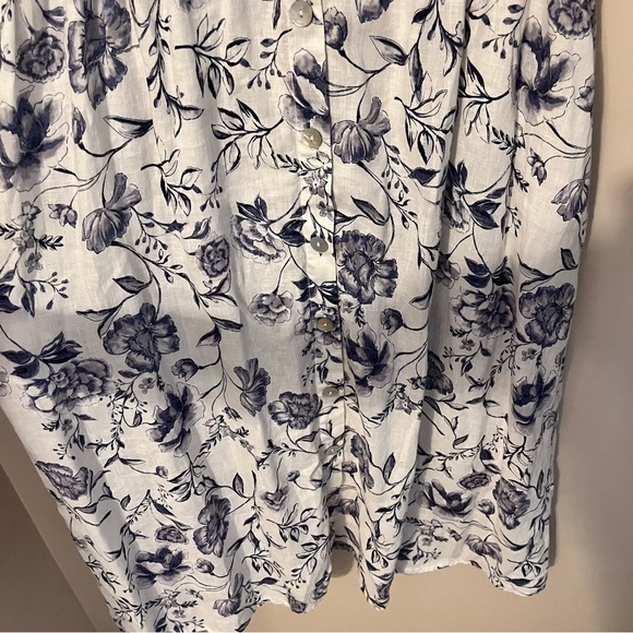 Cynthia Rowley White and Blue Linen Dress - Picture 3 of 7